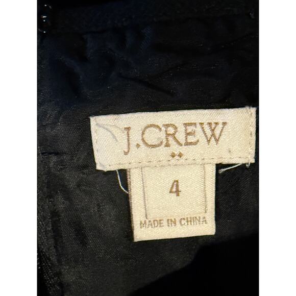 J.Crew Scalloped Neckline Spaghetti Strap Mini Dress Lined Pockets ZipUp 4 Black - Picture 7 of 15